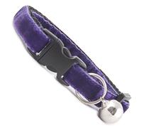 Cadbury Purple Large Velvet Cat Collar | Large Breed Cat Collar| Removable Bell | UK Made | Safety Release Buckle | Ragdoll | Maine Coon