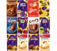Cadbury Randomly Selected Medium Easter Eggs Bundle Special Collection Easter Specials Easter Hunt Dairy Milk Freddo Buttons Caramel White Chocolate Dark (10 Random Eggs)