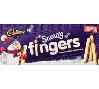 Cadbury Snowy Fingers White & Milk Chocolate Covered Biscuit Sticks, 115 g