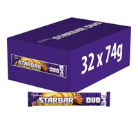 Cadbury Starbar Duo Chocolate Bars, Bulk Buy Treats for Snacking, Sharing & Gifting 32 x 74 g