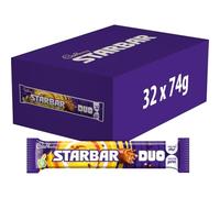 Cadbury Starbar Duo Chocolate Bars, Bulk Buy Treats for Snacking, Sharing & Gifting 32 x 74 g