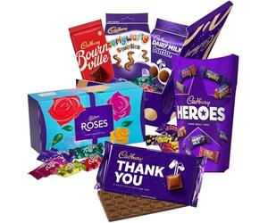 Cadbury Thank You Chocolate Gift Box. Including Delicious Heroes & Roses, Bournville Dark Chocolate, Cadbury Dairy Milk and more.