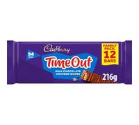 Cadbury Timeout Milk Chocolate Covered Wafer, Crispy Wafer Covered in Smooth Milk Chocolate, Multipack of 12 x 18 g Bars