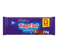 Cadbury Timeout Milk Chocolate Covered Wafer, Crispy Wafer Covered in Smooth Milk Chocolate, Multipack of 12 x 18 g Bars