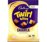Cadbury Twirl Bites Caramilk 130g - Australian Edition | Bite-Size Swirls of Caramelised White Chocolate | Cocoa Life Certified | Irresistible Sharing Snack or Treat for Australian Caramilk Lovers