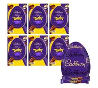 Cadbury Twirl Chocolate Easter Egg, Includes 1 Extra Large Chocolate Shell and 2 Twirl Bars, Gift for Easter, 218 g (Pack of 6)