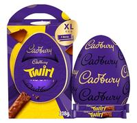 Cadbury Twirl Chocolate Easter Egg, Includes 1 Extra Large Chocolate Shell and 2 Twirl Bars, Gift for Easter, 218 g (Pack of 1)