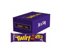 Cadbury Twirl Extra Duo Official, Chocolate Bars with Swirly Chocolate Texture 54g (Pack of 36 Bars)
