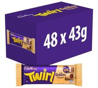 Cadbury Twirl Golden Dipped Milk Chocolate Bars, 43 g (Pack of 48) | Individually Wrapped, For Sharing, For Gifting, Great for Events