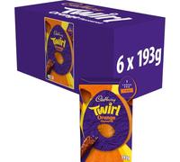 Cadbury Twirl Orange Flavoured Chocolate Easter Egg, Includes 1 Large Egg and 1 Twirl Bar, Gift for Easter, 193 g (Pack of 6)