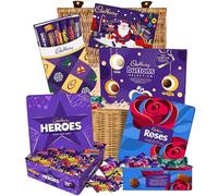 Cadbury Ultimate Christmas Chocolate Hamper Basket, Roses, Heroes, Selection Box, Buttons