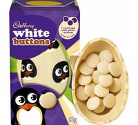 Cadbury White Chocolate Buttons Easter Egg, Includes White Chocolate Buttons Inside Egg, 98 g (Pack of 1)