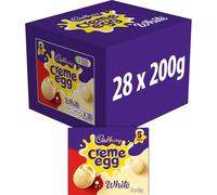 Cadbury White Chocolate Creme Egg Filled Egg 200g (5 Pack), Box of 28