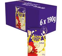 Cadbury White Chocolate Creme Egg Large Easter Egg 193g, Box of 6