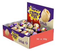 Cadbury White Chocolate Creme Egg (Pack of 50) Easter, Egg Hunt, Thank you Gift, Present, White Chocolate Filled Eggs OFFICIAL Perfect For Easter Egg Hunt School