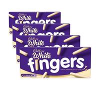Cadbury White Chocolate Fingers Biscuits, Crunchy 114 g (4-Pack)