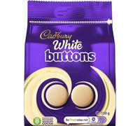 Cadbury White Chocolate Giant Buttons, Sharing Bag, Bite Size Treats, 100 g (Pack of 1)