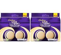 Cadbury White Mega Buttons, White Chocolate Share Pouch 192 g (Pack of 2)