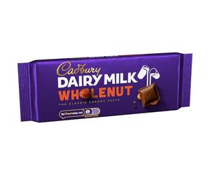 Cadbury Whole Nut Dairy Milk Chocolate - Creamy Milk Chocolate with Whole Hazelnut Chunks - Delicious Full-Bodied Candy - Whole Nut 180g