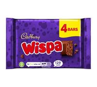 Cadbury Wispa Chocolate Bar, Velvety Bubbly Texture, 23.7g (1 Pack of 4 Bars)