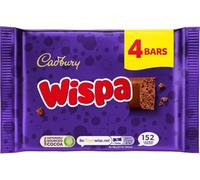 Cadbury Wispa Chocolate Bar, Velvety Bubbly Texture, 23.7g (1 Pack of 4 Bars)