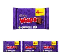 Cadbury Wispa Chocolate Bar, Velvety Bubbly Texture, 23.7g (4 Pack of 4 Bars)