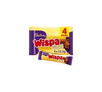 Cadbury Wispa Gold Chocolate, Indulgent Milk Chocolate with Caramel Centre, 4 x 38.3 g Bars (Pack of 1)