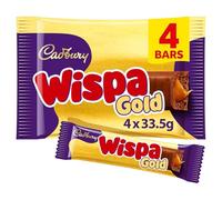 Cadbury Wispa Gold Chocolate, Indulgent Milk Chocolate with Caramel Centre, 4 x 38.3 g Bars (Pack of 1)