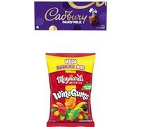 Cadbury x Maynards Bassetts Giant Gifts Bulk Bundle, Perfect for Gifting, Includes 1 x Cadbury Dairy Milk Large Gift Bar 850 g 1x Wine Gums Mega Sharing Bag 1kg