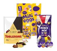 Cadbury x Toblerone Easter Egg Hunt Variety Bundle - Includes Mini Eggs, Mini Mix of Dairy Milk, Crème Egg, White Hazelnut & Daim Filled Eggs & Toblerone Tiny's