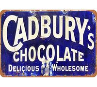 Cadbury's Chocolate Tin Wall Sign Metal Plaque Poster Warning Sign Iron Painting Art Decor for Bar Cafe Garden Bedroom Office Hotel Outdoor 8X12inch