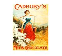 Cadbury's dairy milk chocolate retro shabby chic vintage style picture metal wall plaque sign fridge magnet