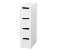 cadciehe 3 Drawers Storage Cart, Drawer Storage Cabinet with Invisible Wheels Stackable Design Large Capacity Easy to Pull-Out Rolling Organizer Cart Mobile Slim Utility Cart on Wheels Four Layer