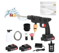 cadciehe Cordless Pressure Washer, 24v Cordless Power Washer Handheld Car Washing Kit with 3 Nozzle 1500mAh Battery Pressure Washer for Car Garden Floor Cleaning and Watering Black