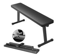 cadciehe Flat Benches, Foldable Flat Dumbbell Bench 600 lbs Capacity, Sturdy Embedded Legs, Thick Comfortable Cushion, Space-Saving Compact Design for Home Gym