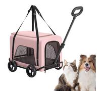 cadciehe Lightweight Foldable Pet Stroller, Breathable 360° Rotating Adjustable Handle Pet Carrier with Zipper Doors, Collapsible Pet Backpack for Small Dogs and Cats for Travel, Shopping, Park Outi