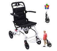cadciehe Lightweight Wheelchairs for Adults Portable Transit Travel Chair for Adults with Collapsible Foot Pedal Wheelchair with Adjustable Safety Strap Folding Wheelchairs for Smooth Rid Support 200