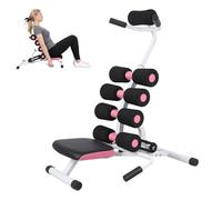 cadciehe Mini Inversion Table for Back Pain Relief, Compact Foldable Back Stretcher with 350 lbs Capacity, Heavy-Duty Steel Frame Lumbar Decompression Yoga Stool for Home Pink Black