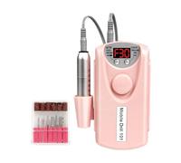 cadciehe Nail Drill Machine 30000 RPM Electric File Rechargeable Cordless Nail File with 6 Bits LCD Screen for Nail Polishing Shaping Callus Removal Home Salon Manicure Pedicure Carve Polish Pink