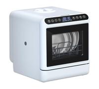 cadciehe Table Top Dishwasher, Portable Countertop Dishwasher, 5L Tank, Energy-Efficient, 5 Wash Programs, 75°C High-Temperature Cleaning, 40-Piece Capacity, White