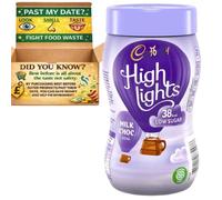 Caddburry Highlights Milk Chocolate Drink Case Deal 6x154g Best Before 13/12/2025 Low Calorie Instant Hot Chocolate Powder, Smooth Creamy Cocoa Flavour Drinking Chocolate Multipack