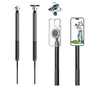 CaddieX Golf Tripod Magnetic Mobile Phone Tripod Telescopic Ground Spike Selfie Stand Golf Swing Training Aid Stainless Steel Compatible with iPhone Android Smartphones