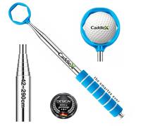 CaddieX Stainless Steel Golf Ball Angel - 9x Telescopic up to 2.90 m - Compact 42 cm - Ergonomic Soft Grip - Secure Hexagonal Grip System - Golf Ball Retriever Golf Ball Fishing in 5 Colours (Blue)