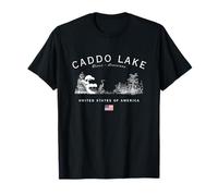 Caddo Lake Texas Louisiana USA American Flag Cypress Swamp T-Shirt