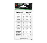Caddy Cards Distance Caddy - Golf Club Range Chart Map - Golf Bag Accessories - Golf Swing Aid - Country Reference - Training Aid - Two Sided - Shoot Lower Scores