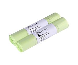 Caddy Company - 5 Litre Tie-Handle Compostable Food Caddy Liners - 100 x Food Waste Compostable Bags - 5L x 100 green bags