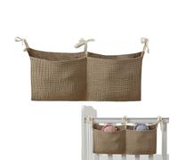 Caddy De Almacenamiento Para Cuna De Bebé 38x18cm | Bolsillo Portátil Gasa Algodón Puro 45g - Organizador Colgante Para Pañales, Ropa Cama Y Accesorios Guardería Multifuncional