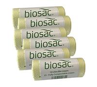 Caddy Liners Direct BioSac 10 Litre (10L) x 150 Bags (6 roll pack) - Extra thick Compostable and Biodegradable Kitchen Food Waste Bio/Compost Caddy Bin Liners - Certified EN13432, BS10LX150