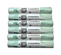 Caddy Liners Direct CaddyMan 10 Litre (10L) x 156 Bags (6 roll pack) - Compostable and Biodegradable Kitchen Food Waste Bio/Compost Caddy Bin Liners - Certified EN13432, CM10LX156