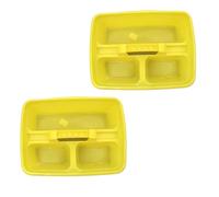 Caddy Tray - 12" x 15" 3 Compartment Polypropylene Carrying Container with Handle - Cleaning Tool Storage Caddy - Colour Coded - For Home Garden Equestrian Yellow Pack of 2